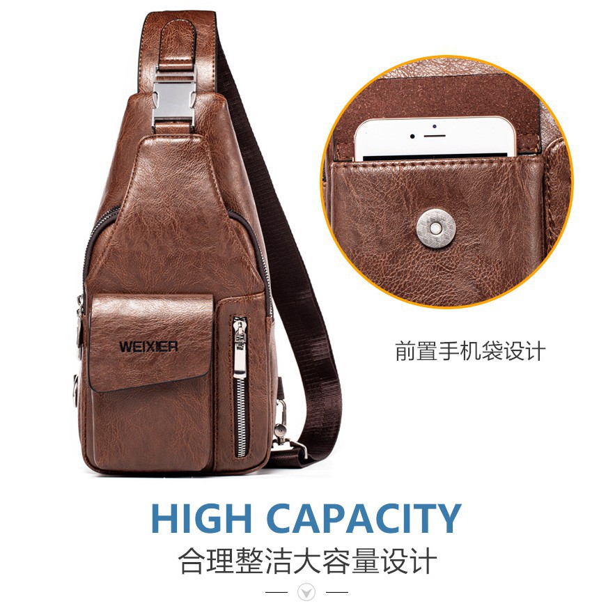 Túi Đeo Chéo Nam Trước Ngực Da PU Cao Cấp Chống Nước Phong Cách Thể Thao Thời Trang Hàn Quốc TD04 Đậm Chất Nam Tính | BigBuy360 - bigbuy360.vn