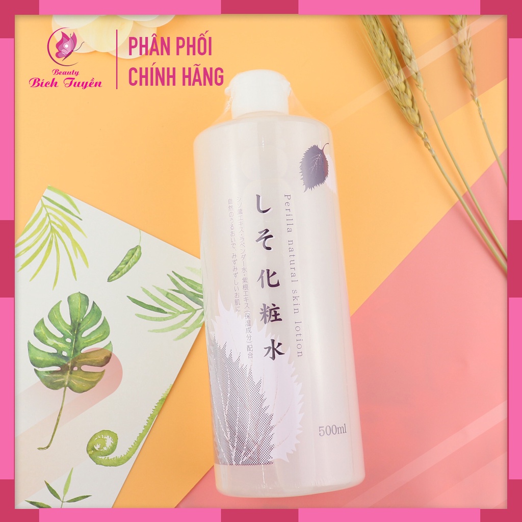 Nước Hoa Hồng DOKUDAMI Toner Tía Tô Natural Skin Lotion Nhật Bản Làm Dịu Da Ngừa Thâm (500ml)