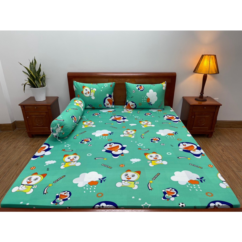 Bộ ga giường thun lạnh Hàn Quốc 4 món mát lạnh cao cấp
