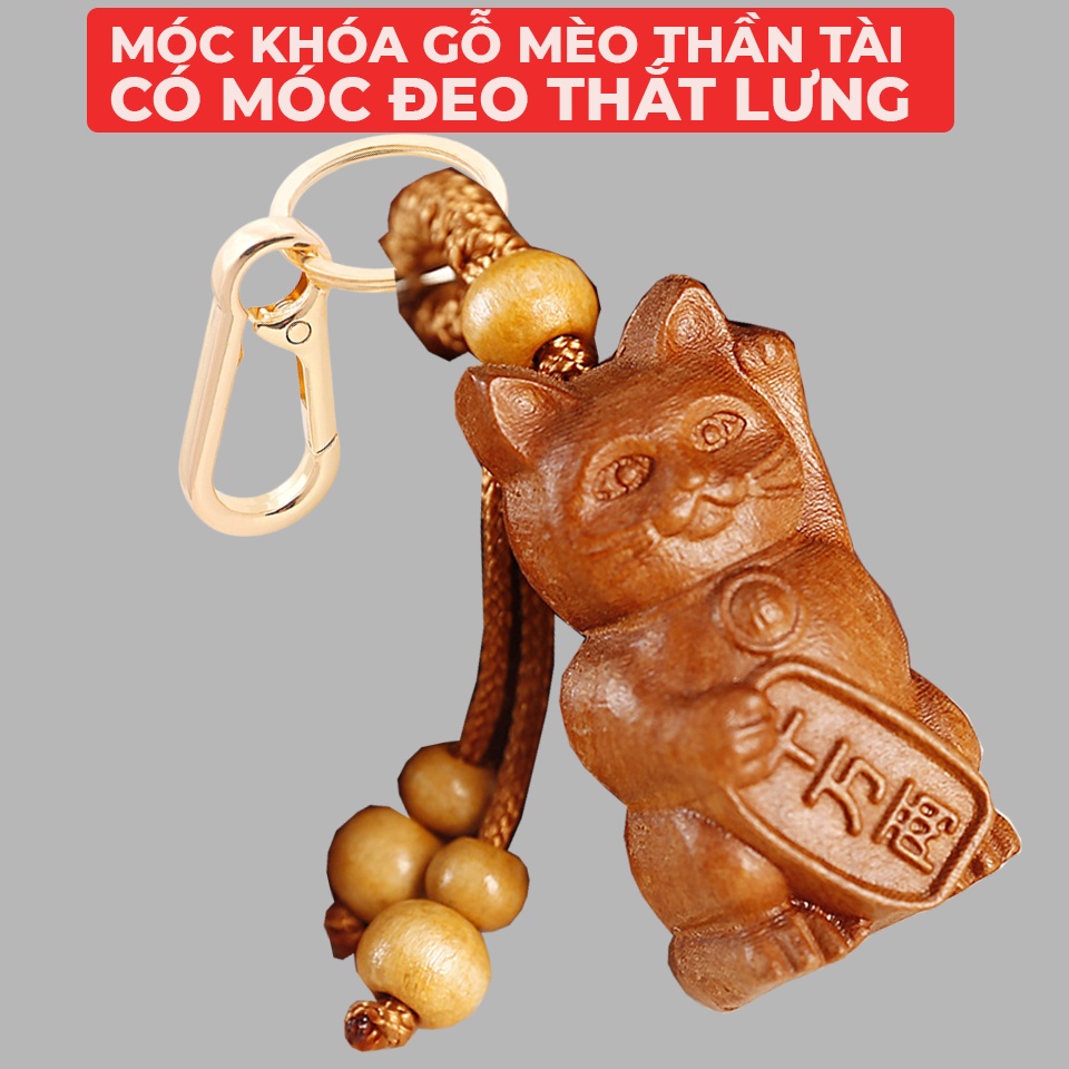 ✅ MÓC KHÓA MÈO THẦN TÀI BẰNG GỖ QUÝ - TÀI LỘC, THỊNH VƯỢNG, BÌNH AN TRÊN MỖI CUNG ĐƯỜNG