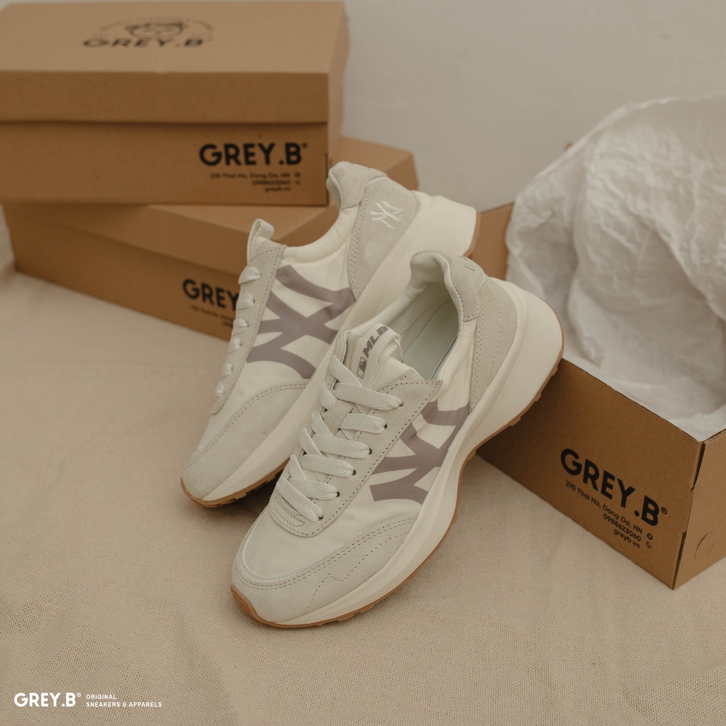 Giày Thể Thao NY Jogger Yankees Ivory Màu Kem, Giày Sneaker Mới Nhất 2021 Fullbox