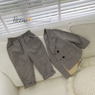 [80-130] Bộ vest kẻ 4 khuy Beemo