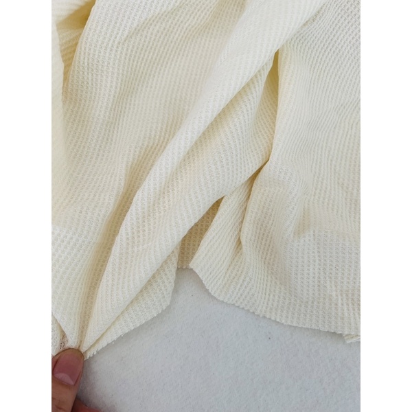 1,5m vải thun tổ ong màu kem
