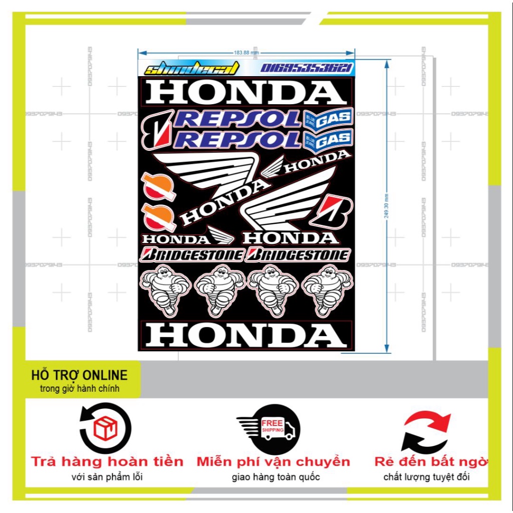 LOGO STICKER CÁNH CHIM HONDA 04 - SHINDECAL2
