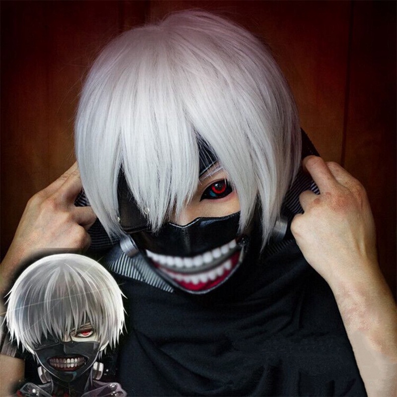 flowersqueen Tóc Giả Cosplay Tokyo Ghoul Bạc