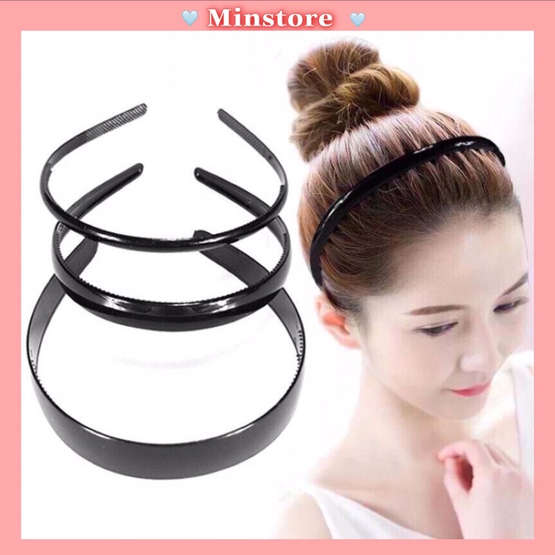 Bờm Cài Tóc Retro Hoạ Tiết Trơn Phong Cách Hàn Quốc