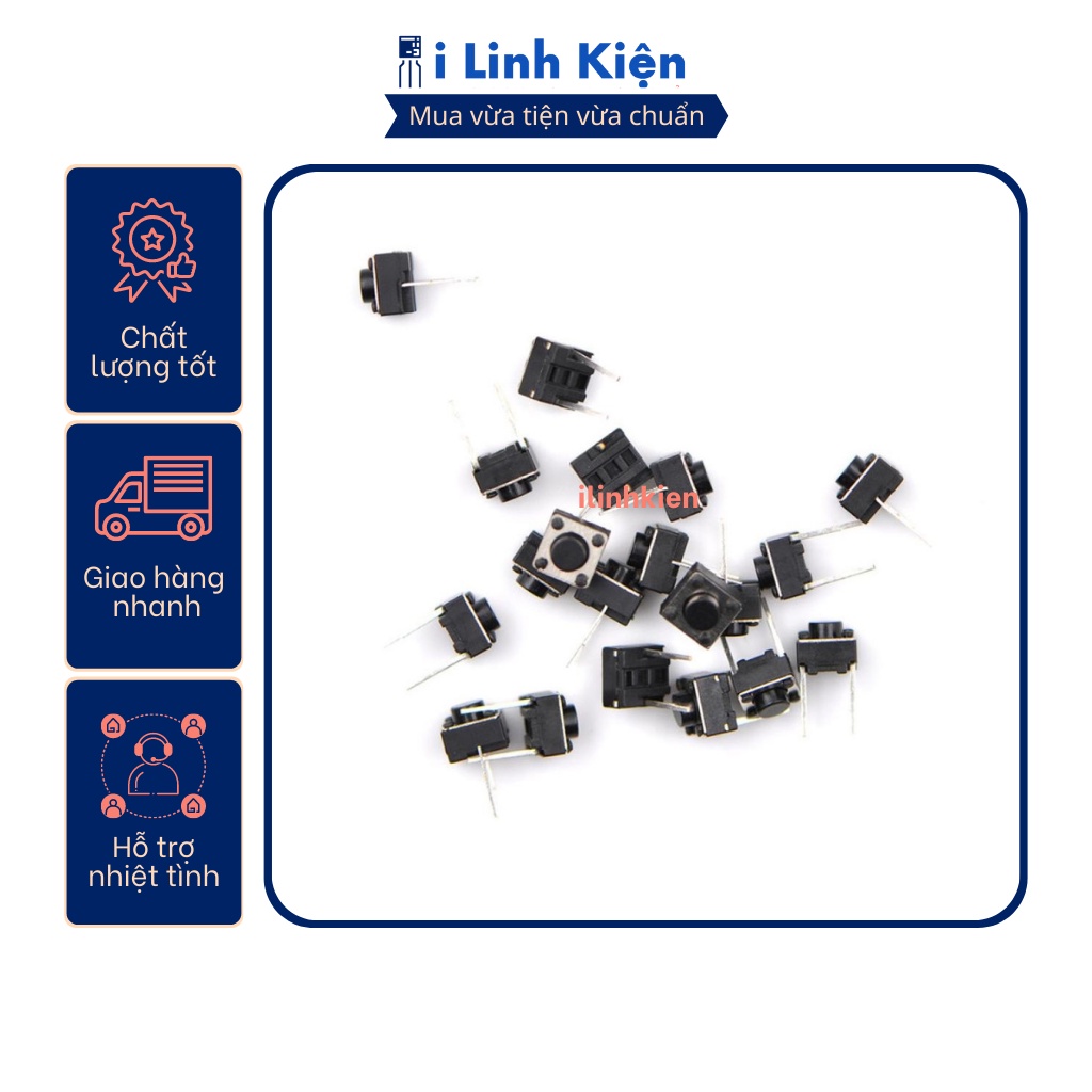 Nút nhấn 2 chân 6x6mm 2P DIP