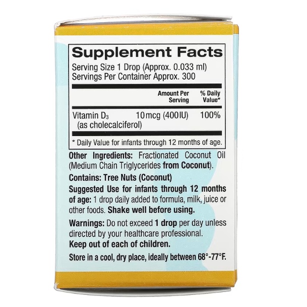 VITAMIN D3 TRẺ EM | California Gold Nutrition Baby Vitamin D3 Liquid  - Chính Hãng Muscle Fitness