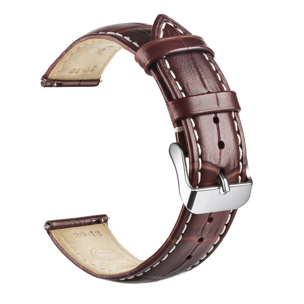 Dây Đồng Hồ Đeo Tay Thời Trang Bằng Da 18 / 20 / 21 / 22 / 24 mm Dành Cho Nam Và Nữ