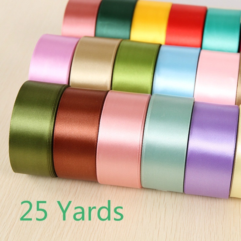 Cuộn Dây Ruy Băng Lụa Một Mặt Màu Trơn 40mm 25 Yards Dùng Gói Hoa / Làm Đồ Thủ Công