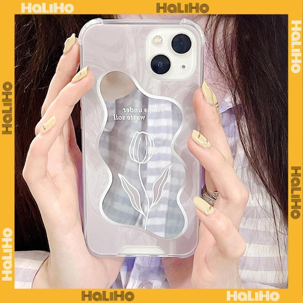 iPhone Case Acrylic Mirror Airbag Shockproof Protection Camera Cute Marble Flower Compatible For iPhone 11 iPhone 13 Pro Max iPhone 12 Pro Max iPhone 7 Plus iPhone x xr xs max