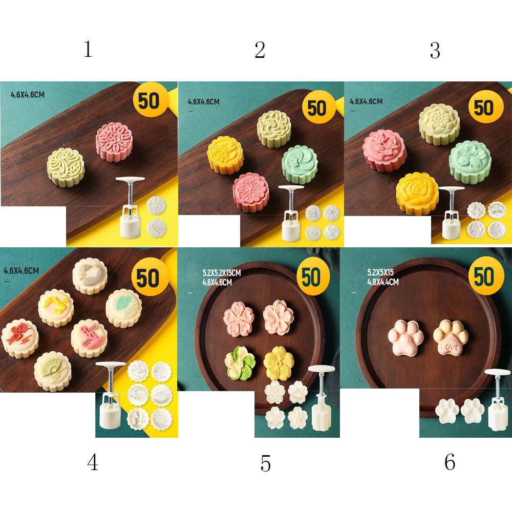 FASHYUNER Bộ khuôn nhựa làm bánh trung thu 50g hình móng vuốt mèo sáng tạo độc đáo