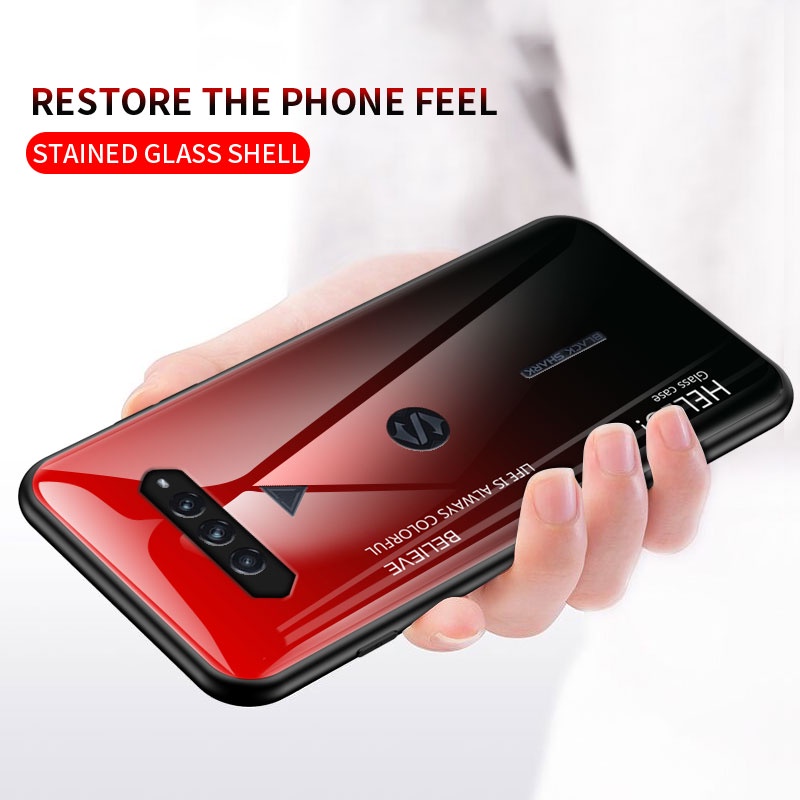 Ốp Điện Thoại Kính Cường Lực Bầu Trời Sao Viền Silicon Dẻo Chống Sốc Cho Xiaomi Black Shark 3 3s 3pro 4 4pro 5 5pro 5RS