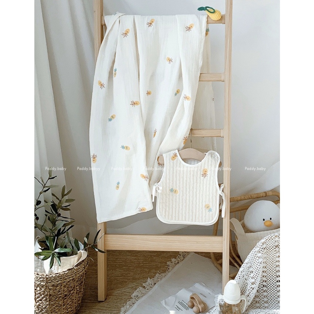<Có sẵn> Chăn xô hè mới 𝗗𝗼𝘁𝘁𝗼𝗱𝗼𝘁 𝗛𝗮̀𝗻 𝗤𝘂𝗼̂́𝗰 thêu họa tiết cho bé