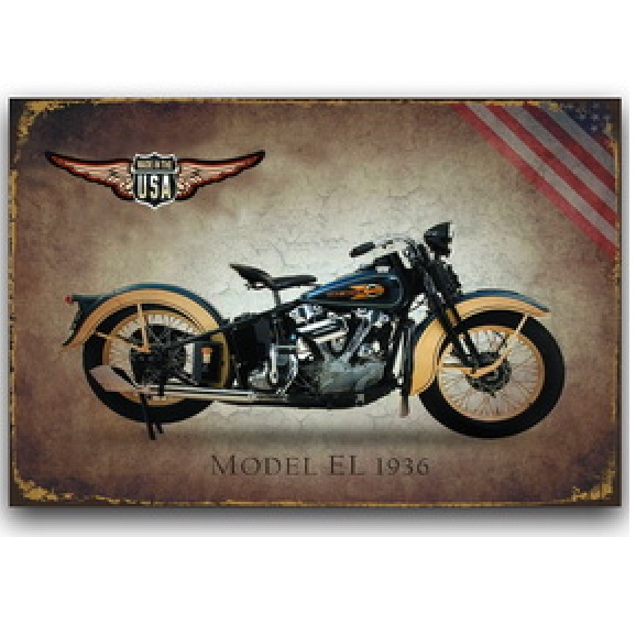 30x40cm Tranh thiếc decor XE Ô TÔ, XE MÔ TÔ trang trí retro vintage cho quán cafe, bar club, quán nhậu, nhà hàng