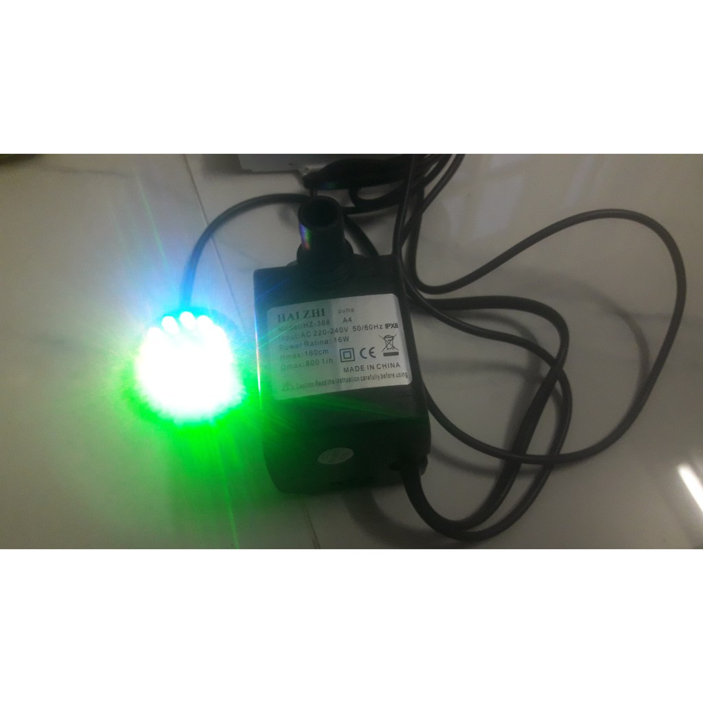 Máy Bơm Nước Chìm,Hồ Cá Hòn Non,Bộ Thác Nước có 12 đèn led đổi màu