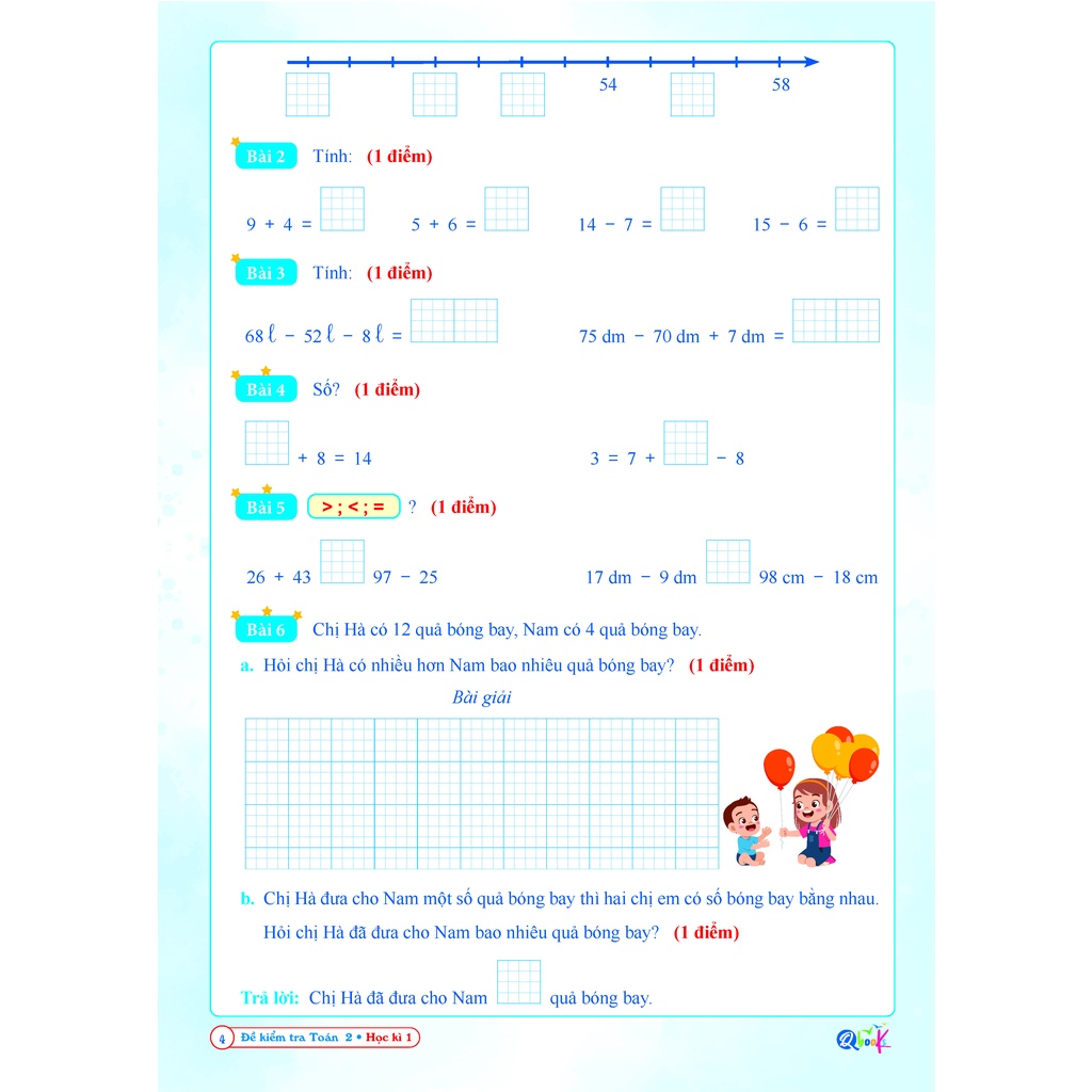 Sách - Bộ 2 quyển bài tập tuần và đề kiểm tra Toán lớp 2 học kì 1 chân trời sáng tạo