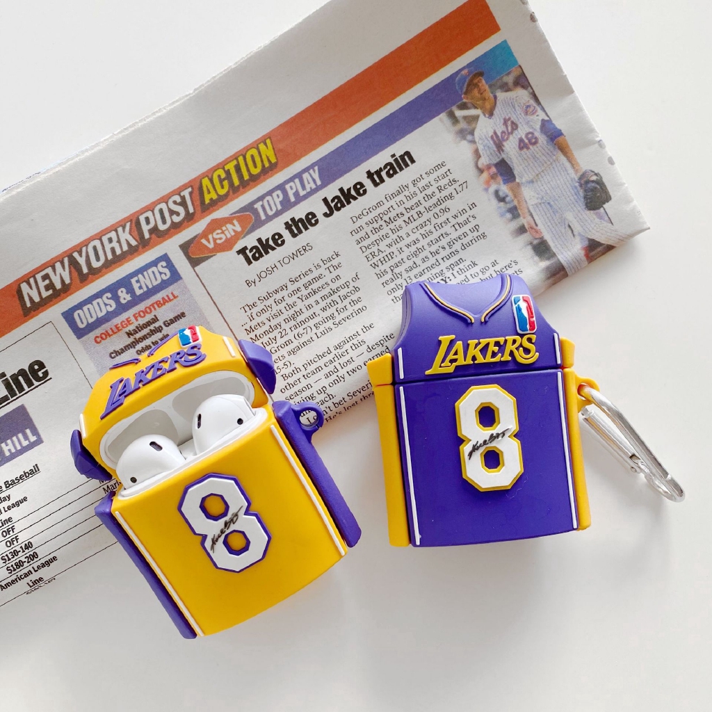 Airpods Case for Airpods 1/2 Kobe Signature Jersey Silicone Protective Cover