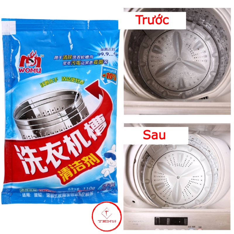 Bột tẩy vệ sinh lồng máy giặt giúp lồng máy giặt sạch bẩn diệt khuẩn ngăn mùi hôi bám vào quần áo dùng cho mọi loại máy