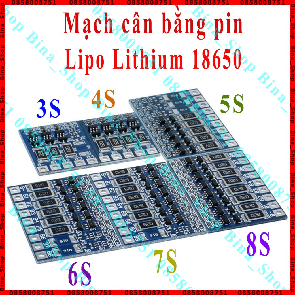 Mạch cân bằng pin Li-ion 18650 2S 3S 4S 5S 6S 7S 8S