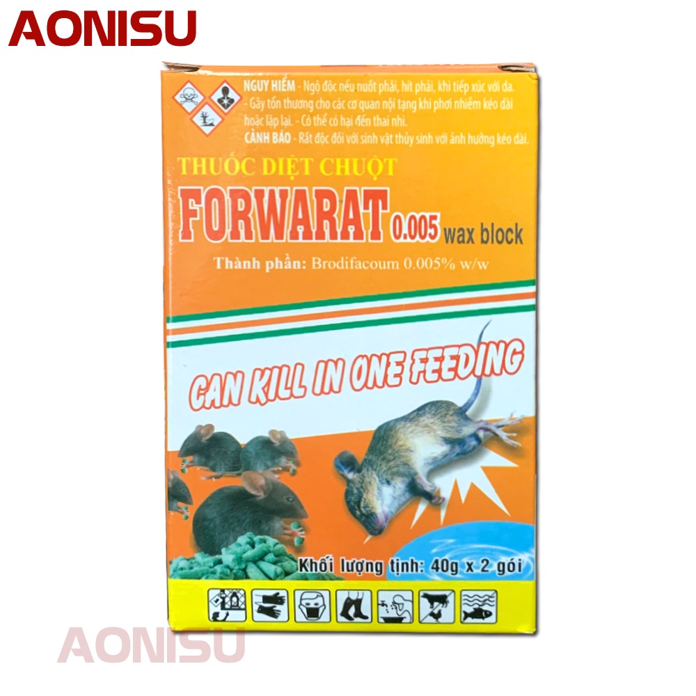 Thuốc Diệt Chuột Cực Mạnh FORWARAT HỘP 80G CAM HÀNG CÔNG TY  Thế Hệ Mới - Bả Chuột Sinh Học AONISU