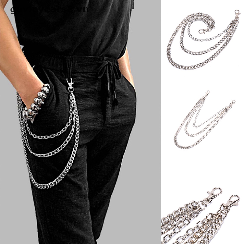 Dây Xích Đeo Quần 2 Lớp Bằng Thép Không Gỉ 3 Lớp Phong Cách punk