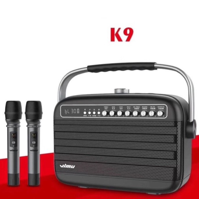 Loa bluetooth K9 WKing, Loa kéo hát karaoke Công Suất lớn 100W  tặng kèm 2 micro, chất lượng âm thanh tuyệt đỉnh