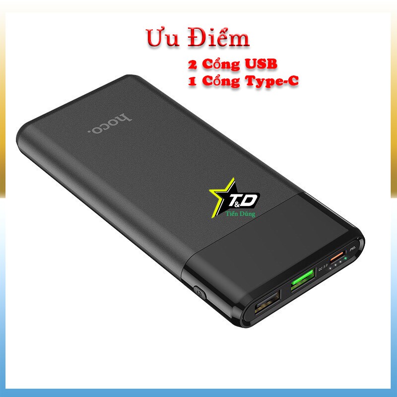 PIN SẠC DỰ PHÒNG HOCO J58 10.000mAh có PD và QC 3.0 giúp sạc nhanh có đèn báo dung lượng pin