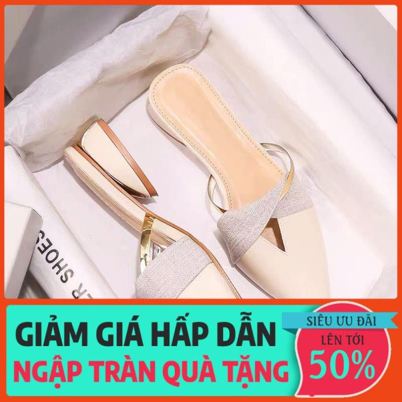 QUẢNG CHÂU ODER CHÍNH HÃNG TẬN GỐC Dép sục đế xuồng mũi nhọn nơ chéo hàng Quảng Châu