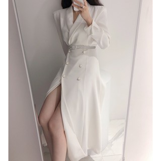 [order 7-15 ngày] Đầm cổ vest thiết kế kèm đài MS105