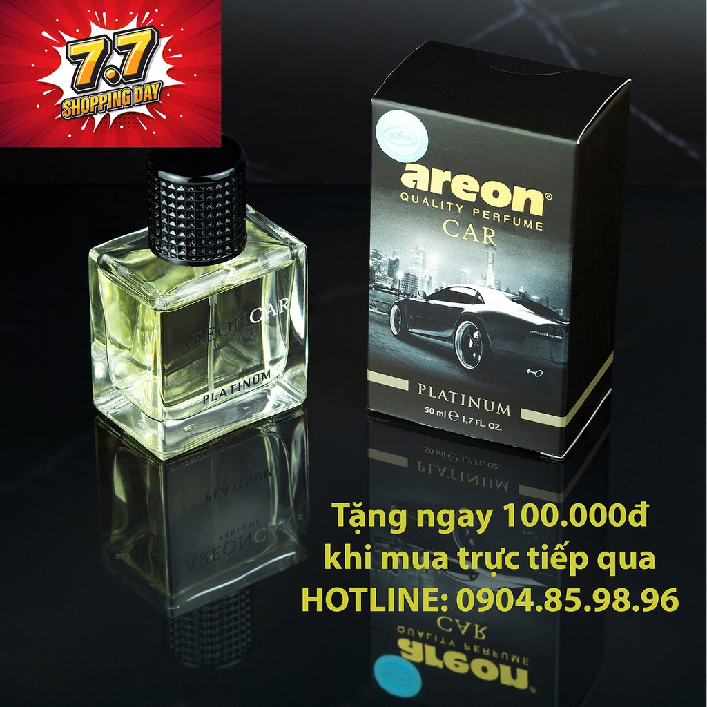 [TẶNG 100.000Đ] Nước Hoa Ô Tô AREON Car PLATINUM 50ml - NHẬP KHẨU BULGARIA - Hàng Chính Hãng - Có CO-CQ-VAT