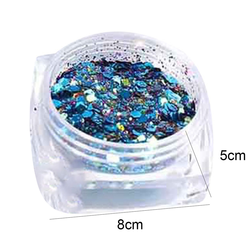 [Hàng mới về] Set 6 Hộp Kim Tuyến Lấp Lánh Bằng Nhựa Mỏng Trang Trí Móng Tay Nghệ Thuật