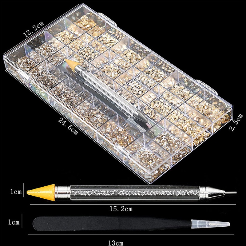 Bộ Đá Pha Lê AB Nhiều Hình Dạng Đính Móng Tay YOUYO