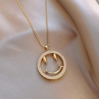 vòng cổ Mặt Hình Mặt Cười Đơn Giản Thời Trang 2021