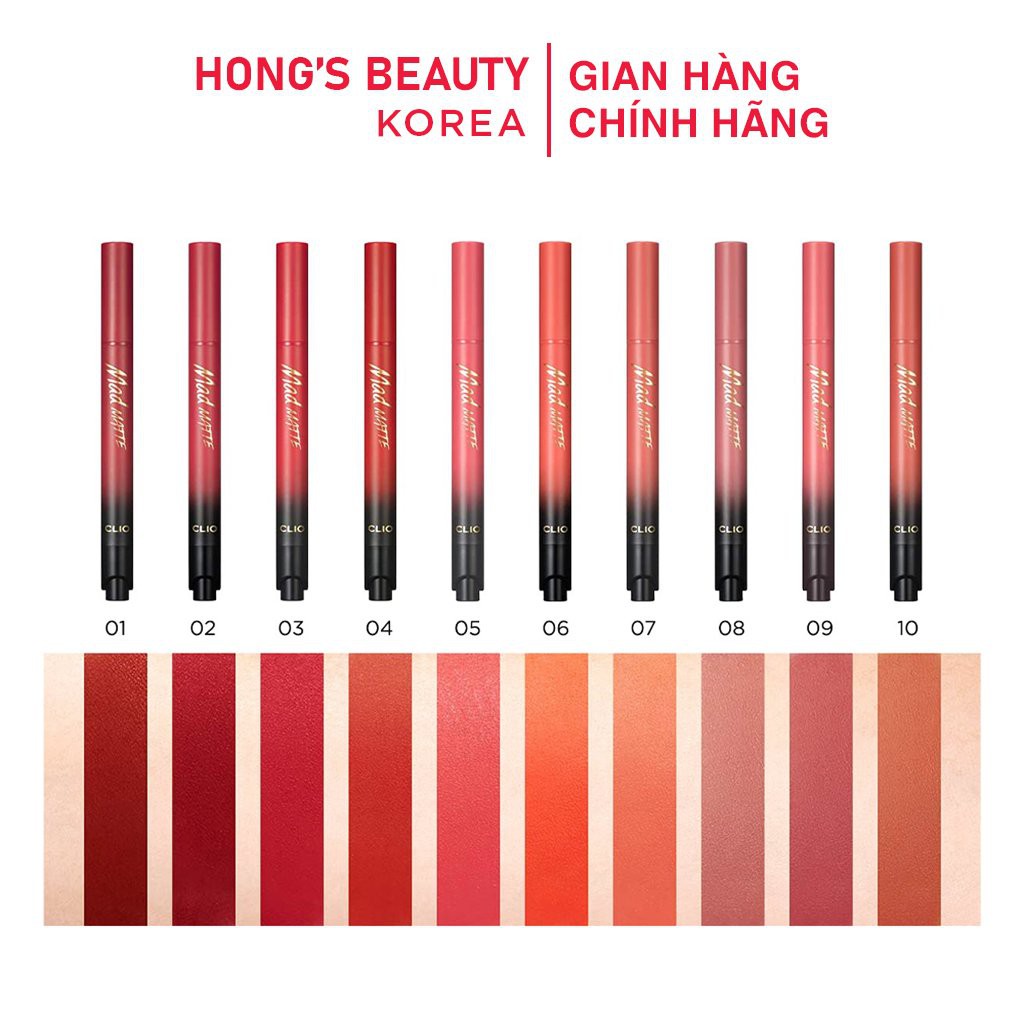 Son Bấm dạng kem lỳ siêu mềm mịn Clio Mad Matte