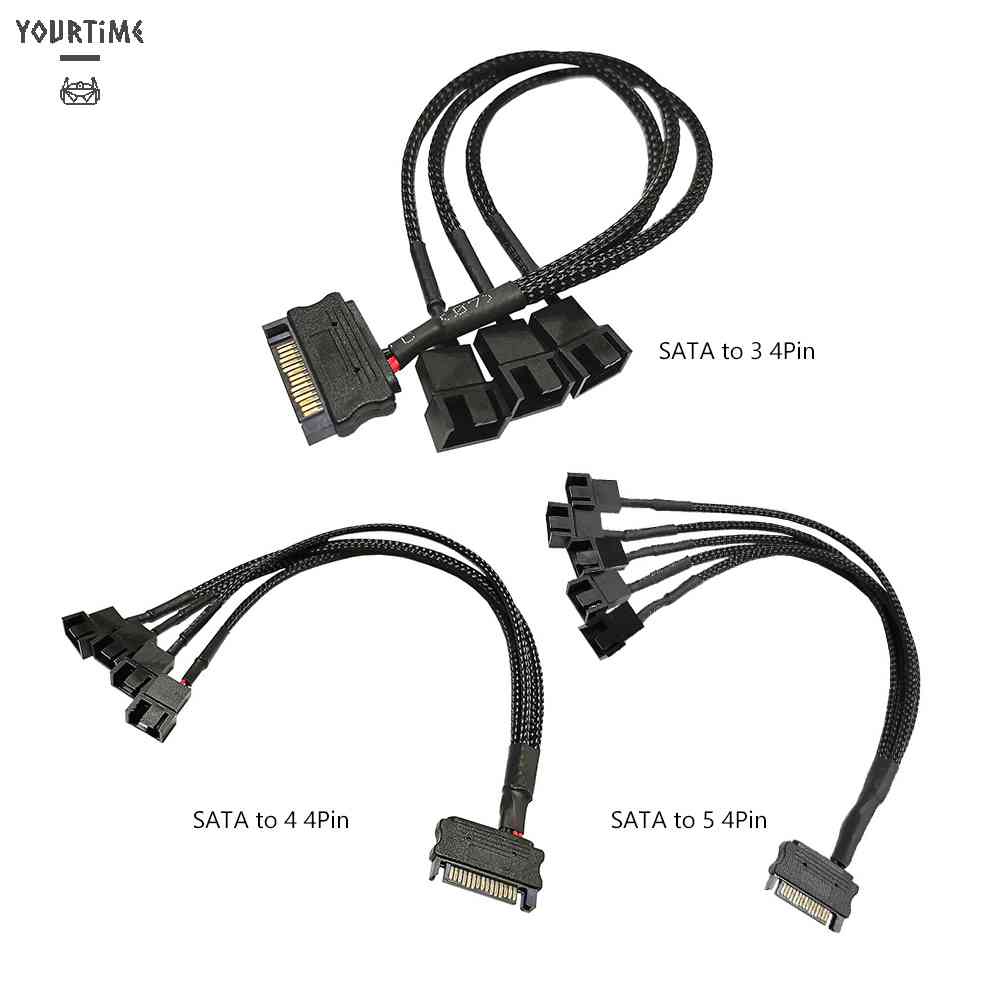 Cáp ChuyểN ĐổI QuạT TảN NhiệT SATA 1 Sang 3 4 5 4-Pin 12V Cho PC