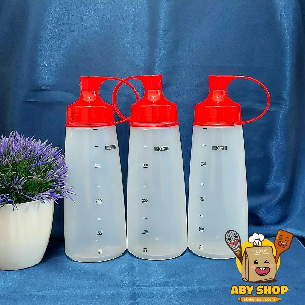 Chai nhựa đựng sốt 400ml ⚡ CAO CẤP ⚡ bình nhựa thiết kế tiện dụng an toàn vệ sinh thực phẩm