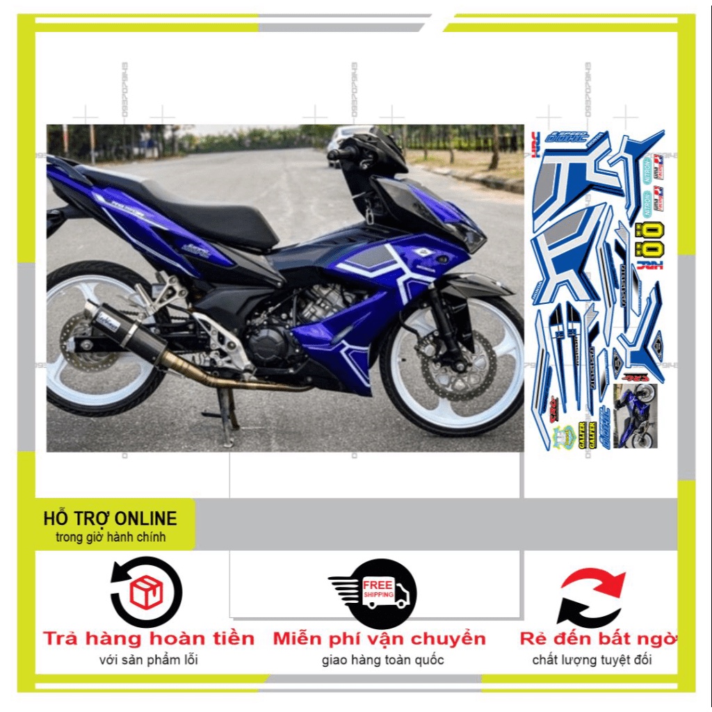 TEM XE WINNER X 2021 XANH DƯƠNG -- SHIN DECAL 2