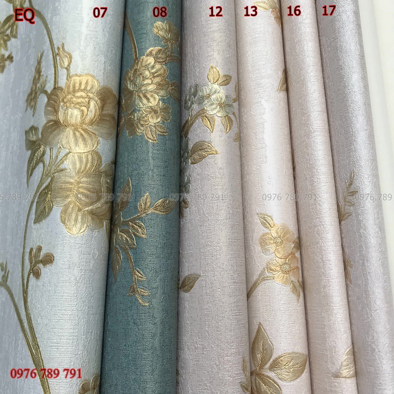 Giấy Dán Tường Vintage Hoa Dây Leo 3D Cho Phòng Ngủ, Phòng Khách, Lụa Không Keo, Khổ 10m x 53 cm, Nhiều Màu Lựa Chọn