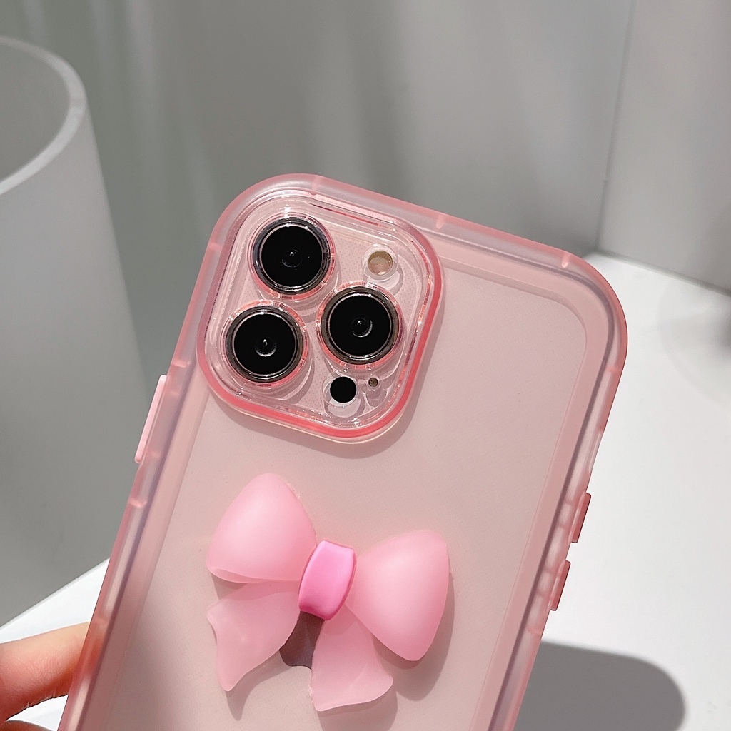 Ốp Điện Thoại Mềm Trong Suốt Bảo Vệ Toàn Diện Chống Rơi Đính Nơ Cho iphone 13 12 11 Pro Max XR X XS XSMAX