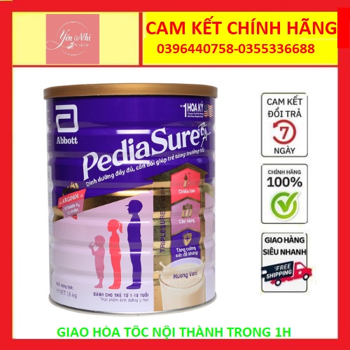 Sữa PediaSure hương vani lon 850g (dành cho trẻ biếng ăn,chậm lớn)