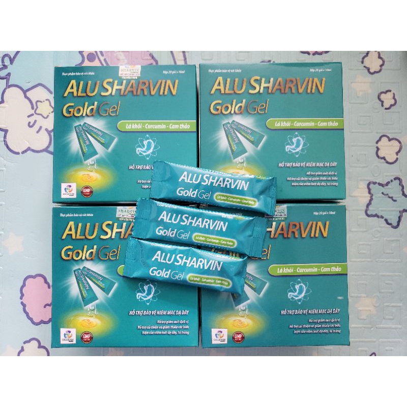 Gel dạ dày Alusharvin gold gel , hỗ trợ bảo vệ niêm mạc dạ dày,giảm acid dịch vị, trào ngược dạ dày,loét dạ dày tá tràng