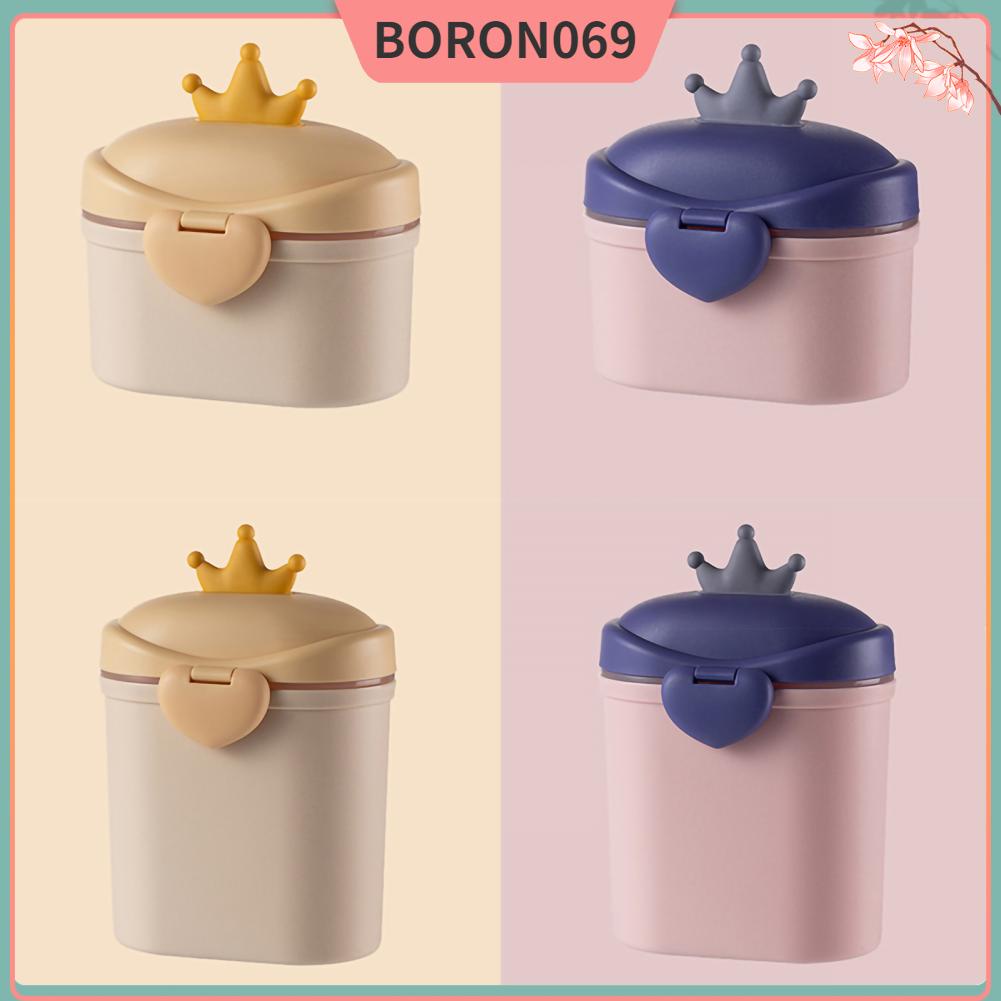 hộp sữa bột Hộp đựng sữa bột cho trẻ em Phim hoạt hình xách tay Vương miện đồ ăn nhẹ trái cây hai lớp Dung tích lớn Boron069
