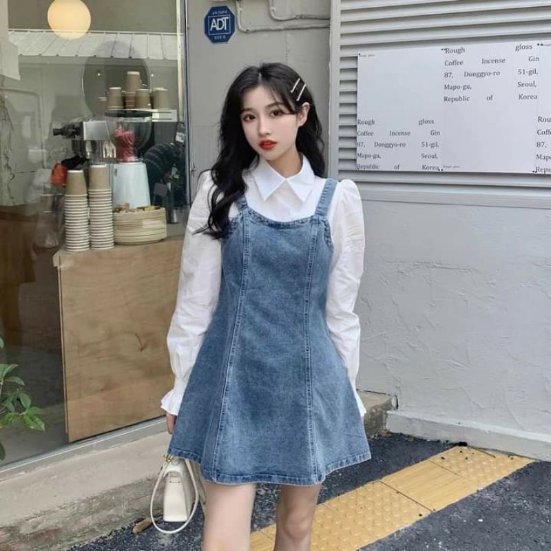 Set váy jeans denim phong cách Hàn Quốc 🌌
