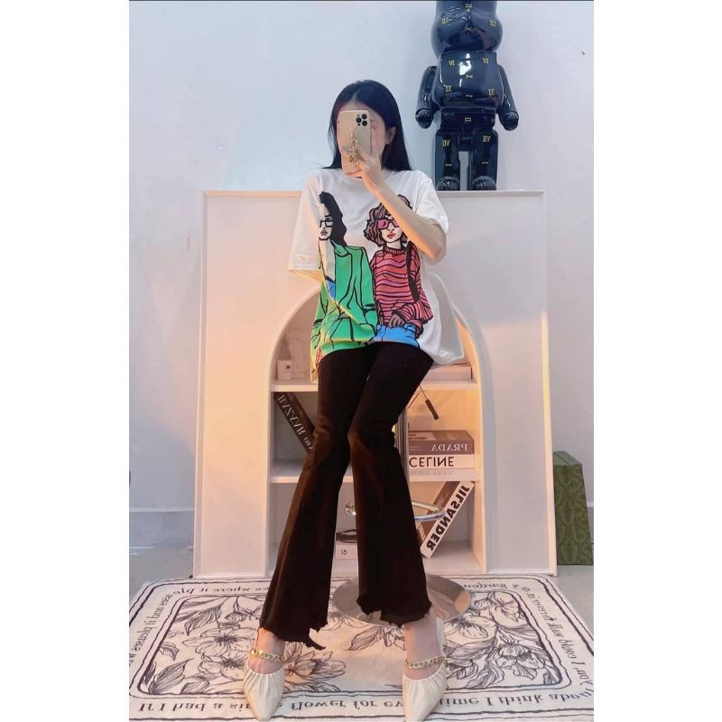 Áo Thun Tay Lỡ Cô Gái Oversize Nữ Dáng Rộng