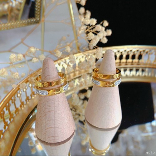 Nhẫn Nữ 2 Vòng Đính Đá Nhân Tạo Thép Titan Ko Rỉ TT 3580