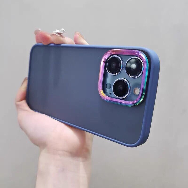 [ hot ] Ốp lưng nhám viền màu X&amp;M viền camera titan cho iPhone 13 Pro Max , 13, 13 Pro, 12Pro Max chống Vân tay cực nổi