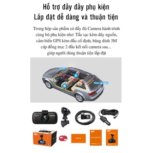 Camera hành trình cho ô tô QCT có GPS hiển thị tốc độ lưu trước sau