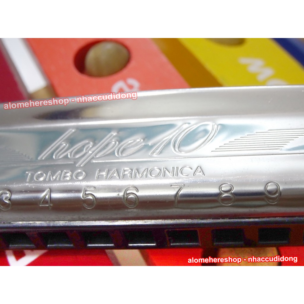 Kèn harmonica diatonic Tombo Hope 10 Key C (Bạc) No.6610