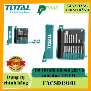 Bộ 10 mũi khoan gài và khoan đục total tacsd19101